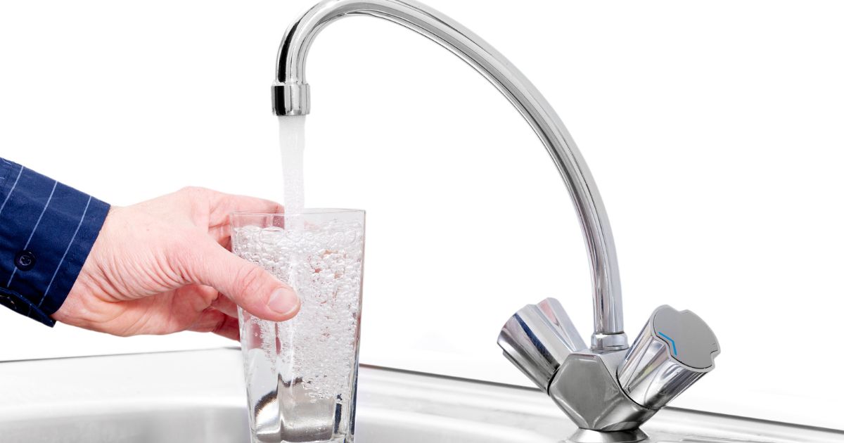 A glass of water from faucet