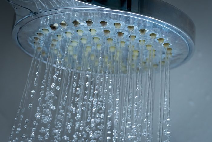 soft water falling from shower
