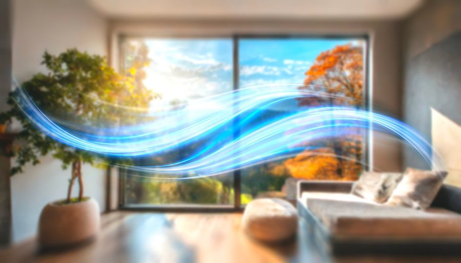 Waves of fresh clean air in the apartment